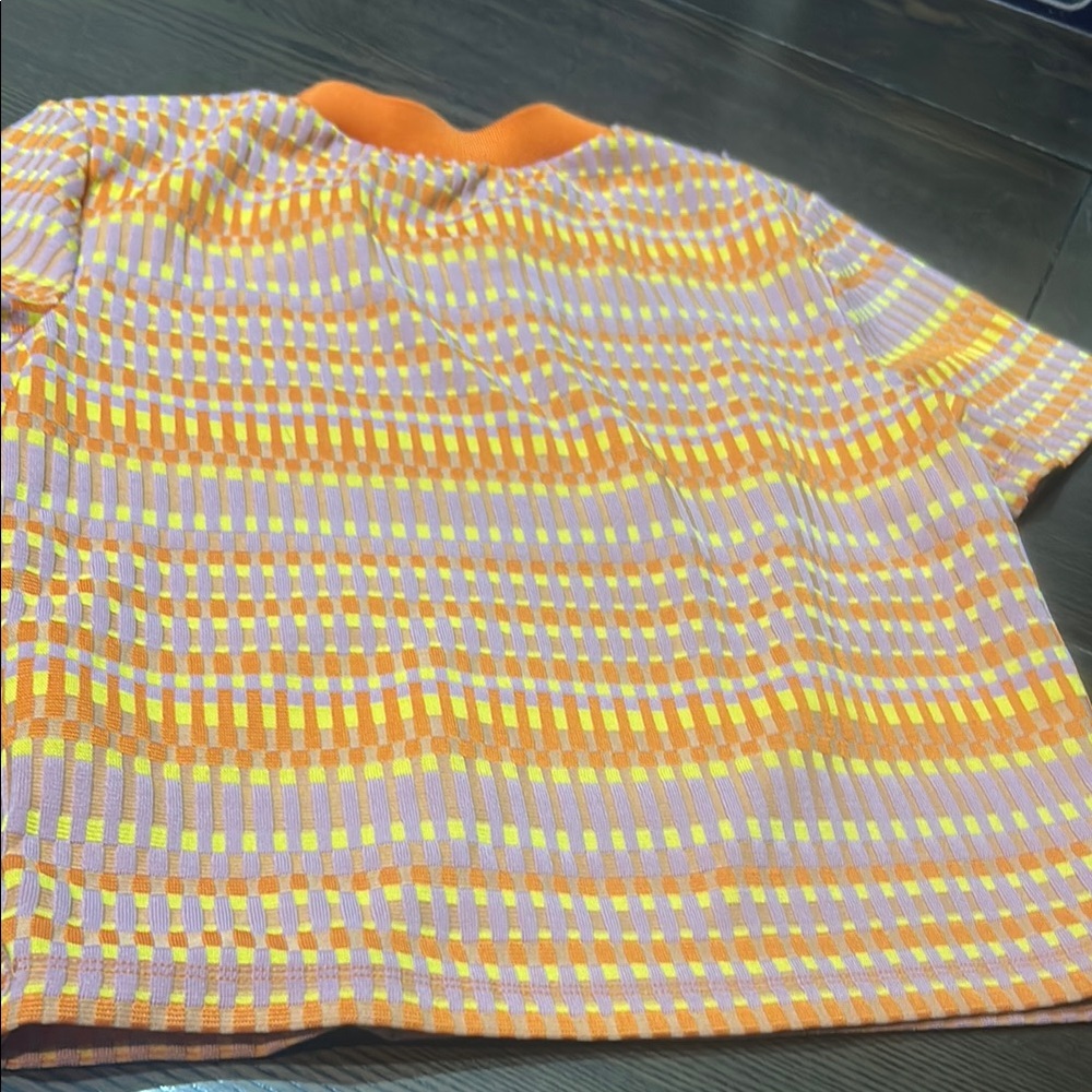 Zara Orange and Yellow Patterned Crop Top - Picture 7 of 7